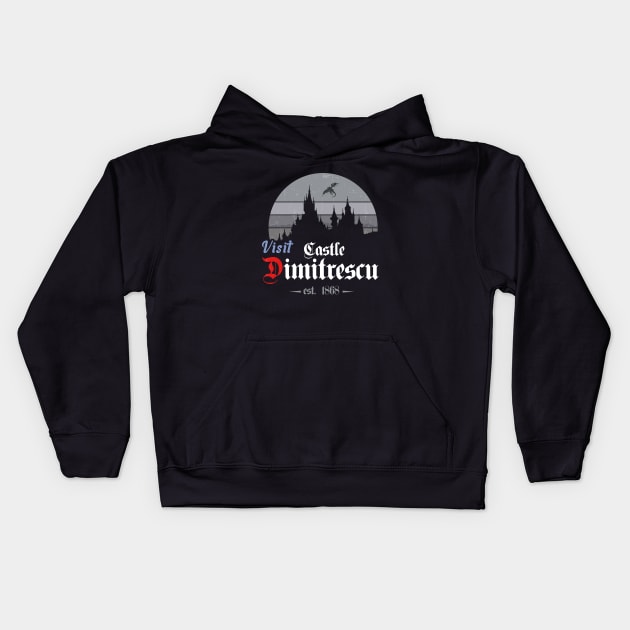 Visit Castle Dimitrescu Kids Hoodie by SunsetSurf